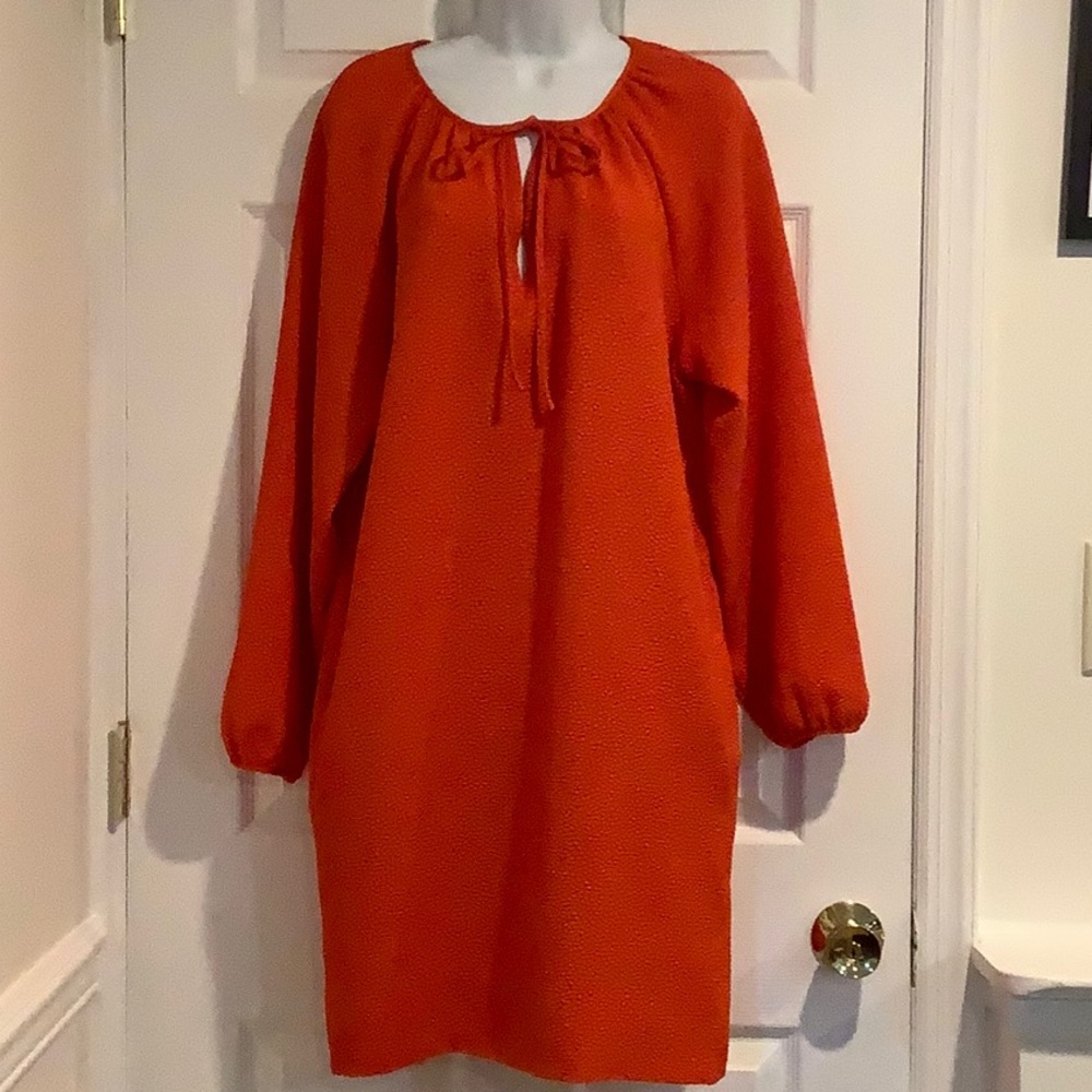 ESSENTIEL ANTWERP ANTHROPOLOGIE Textured Old Hollywood Glam Orange Dress 36